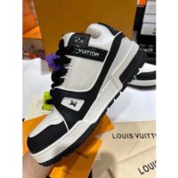 Louis Vuitton Unisex LV Trainer Maxi Sneaker Black Mix Materials Textile Laces Signature Rubber (4)