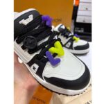 Louis Vuitton Unisex LV Trainer Maxi Sneaker Black Mix Materials Textile Laces Signature Rubber - Image 6