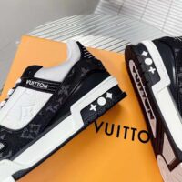 Louis Vuitton Unisex LV Trainer Sneaker Black Monogram Denim Monogram Embossed Grained Calf Leather (3)