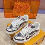 Louis Vuitton Unisex LV Trainer Sneaker Black Printed Calf Leather Rubber Outsole Initials - Bild 3