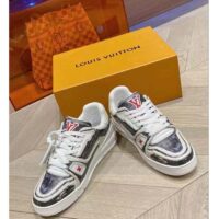 Louis Vuitton Unisex LV Trainer Sneaker Black Printed Calf Leather Rubber Outsole Initials (10)