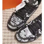 Louis Vuitton Unisex LV Trainer Sneaker Black Printed Canvas Rubber Outsole Monogram Flowers – Bild 7