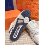 Louis Vuitton Unisex LV Trainer Sneaker Blue Calf Leather Rubber Outsole Initials - immagine 7