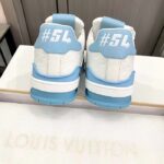 Louis Vuitton Unisex LV Trainer Sneaker Blue Mix Materials Rubber Initials Monogram Flowers - immagine 9