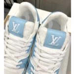 Louis Vuitton Unisex LV Trainer Sneaker Blue Mix Materials Rubber Initials Monogram Flowers - immagine 8