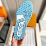 Louis Vuitton Unisex LV Trainer Sneaker Blue Mix Materials Rubber Initials Monogram Flowers - immagine 10