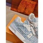 Louis Vuitton Unisex LV Trainer Sneaker Blue Monogram Textile Rubber Outsole Initials – Bild 10
