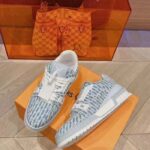 Louis Vuitton Unisex LV Trainer Sneaker Blue Monogram Textile Rubber Outsole Initials – Bild 3