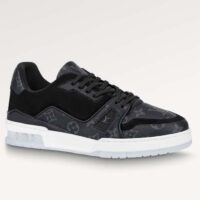 Louis Vuitton Unisex LV Trainer Sneaker Eclipse Monogram Canvas Rubber Outsole Initials Monogram Flowers (1)