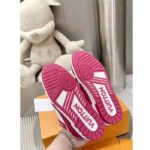 Louis Vuitton Unisex LV Trainer Sneaker Fuchsia Mix Materials Rubber Outsole Initials Monogram Flowers - Imagen 10