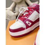 Louis Vuitton Unisex LV Trainer Sneaker Fuchsia Mix Materials Rubber Outsole Initials Monogram Flowers - Imagen 9