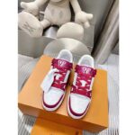 Louis Vuitton Unisex LV Trainer Sneaker Fuchsia Mix Materials Rubber Outsole Initials Monogram Flowers - Imagen 5