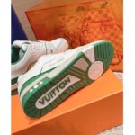 Louis Vuitton Unisex LV Trainer Sneaker Green Grained Calf Leather Rubber Initials - Image 8