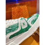 Louis Vuitton Unisex LV Trainer Sneaker Green Printed Calf Leather Rubber Outsole Initials – Bild 9