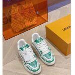 Louis Vuitton Unisex LV Trainer Sneaker Green Printed Calf Leather Rubber Outsole Initials – Bild 3