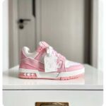 Louis Vuitton Unisex LV Trainer Sneaker Pink Mix Materials Rubber Initials Monogram Flowers - Bild 2