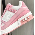 Louis Vuitton Unisex LV Trainer Sneaker Pink Mix Materials Rubber Initials Monogram Flowers - Bild 9