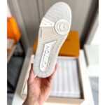Louis Vuitton Unisex LV Trainer Sneaker White Grained Calf Leather Rubber Initials Monogram Flowers - Image 10
