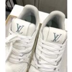 Louis Vuitton Unisex LV Trainer Sneaker White Grained Calf Leather Rubber Initials Monogram Flowers - Image 8