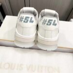 Louis Vuitton Unisex LV Trainer Sneaker White Grained Calf Leather Rubber Initials Monogram Flowers - Image 9