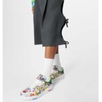 Louis Vuitton Unisex LV Trainer Sneaker White Printed Canvas Rubber Outsole Initials - Imagen 12