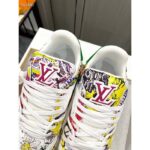 Louis Vuitton Unisex LV Trainer Sneaker White Printed Canvas Rubber Outsole Initials - Imagen 7
