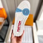 Louis Vuitton Unisex LV Trainer Sneaker White Printed Canvas Rubber Outsole Initials - Imagen 10