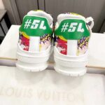 Louis Vuitton Unisex LV Trainer Sneaker White Printed Canvas Rubber Outsole Initials - Imagen 9