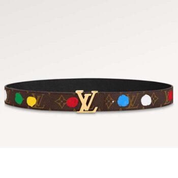 Louis Vuitton Unisex LV x YK LV Initiales 30mm Reversible Painted Dots Belt Monogram Canvas