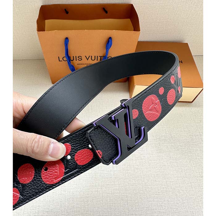 Louis Vuitton Unisex LV x YK LV Initiales 40mm Reversible Belt Painted Dots Monogram Embossed Taurillon Leather (7)