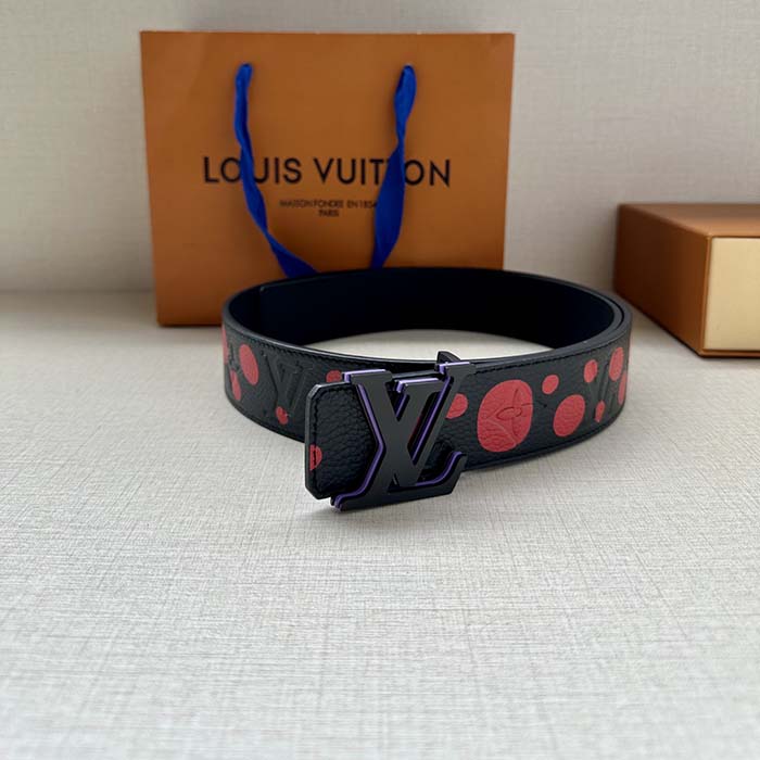 Louis Vuitton Unisex LV x YK LV Initiales 40mm Reversible Belt Painted Dots Monogram Embossed Taurillon Leather (8)
