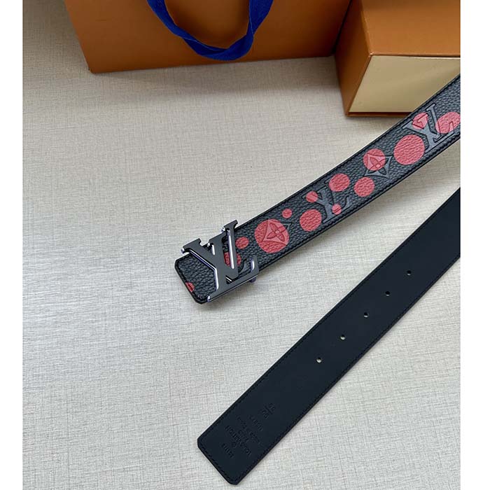 Louis Vuitton Unisex LV x YK LV Initiales 40mm Reversible Belt Painted Dots Monogram Embossed Taurillon Leather (9)