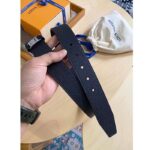 Louis Vuitton Unisex Pont Neuf 35 MM Width Black Taiga Calf Leather Brass Buckle - Bild 8