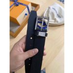 Louis Vuitton Unisex Pont Neuf 35 MM Width Black Taurillon Leather Belt LV Logo – Image 8