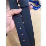 Louis Vuitton Unisex Pont Neuf 35 MM Width Black Taurillon Leather Belt LV Logo – Image 9