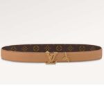 Louis Vuitton Unisex Pretty LV Enamel 30 MM Reversible Belt Monogram Canvas Recto Side