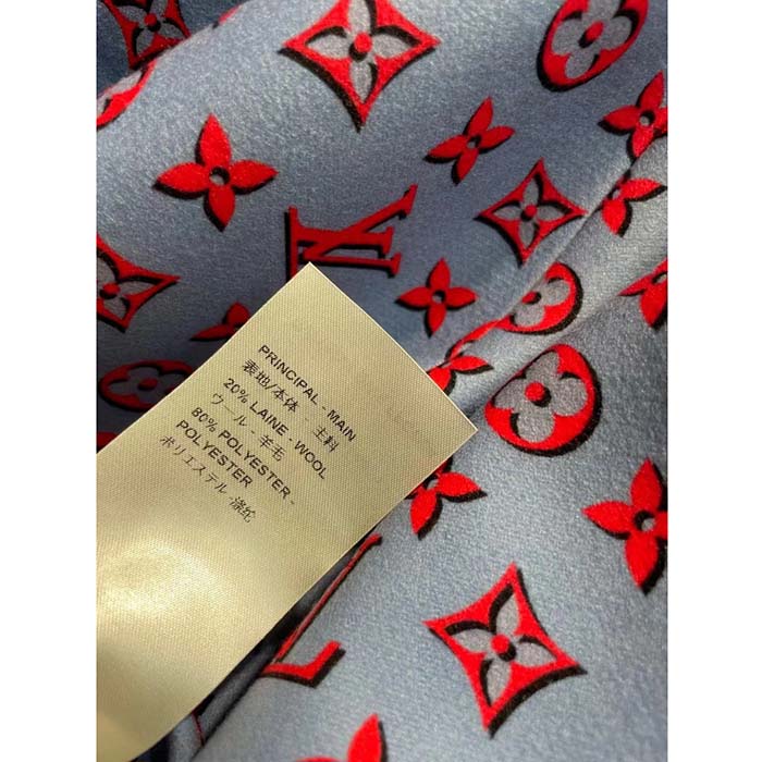 Louis Vuitton Women Cape Hoodie 3D-Effect Monogram Jacquard Wool Silk Navy Regular Fit (11)