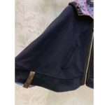 Louis Vuitton Men Cape Hoodie 3D-Effect Monogram Jacquard Wool Silk Navy Regular Fit - Bild 8