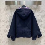 Louis Vuitton Men Cape Hoodie 3D-Effect Monogram Jacquard Wool Silk Navy Regular Fit - Bild 3