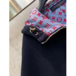 Louis Vuitton Men Cape Hoodie 3D-Effect Monogram Jacquard Wool Silk Navy Regular Fit - Bild 9