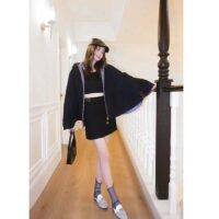 Louis Vuitton Women Cape Hoodie 3D-Effect Monogram Jacquard Wool Silk Navy Regular Fit (12)