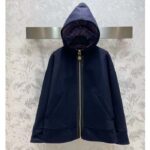 Louis Vuitton Men Cape Hoodie 3D-Effect Monogram Jacquard Wool Silk Navy Regular Fit - Bild 2