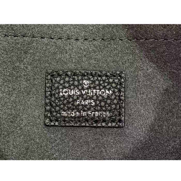 Louis Vuitton Women LV Baia PM Black Perforated Mahina Calfskin Round Coin Purse (7)