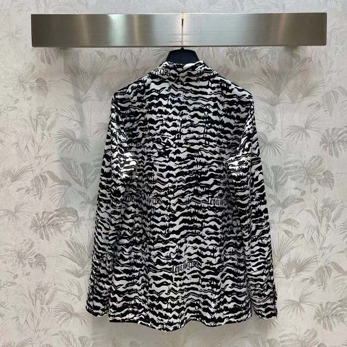 Louis Vuitton Women LV Ink Tiger Silk Shirt Silk Black White Regular Fit (11)