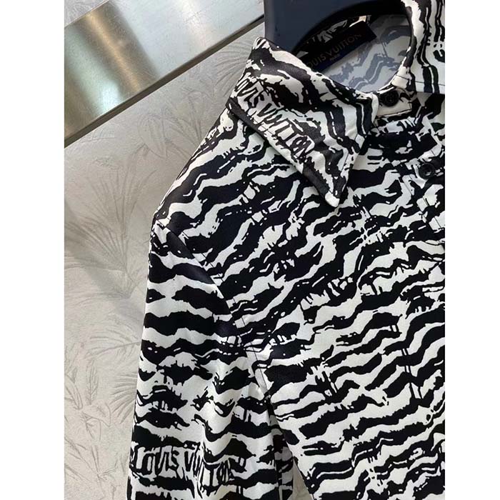 Louis Vuitton Women LV Ink Tiger Silk Shirt Silk Black White Regular Fit (3)