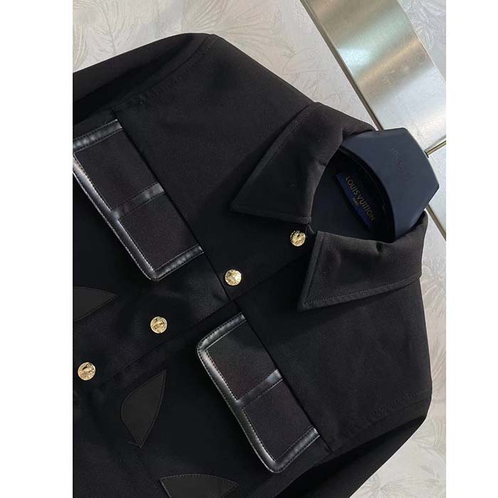 Louis Vuitton Women LV Technical Gabardine Shirt Dress Polyester Black Regular Fit (1)