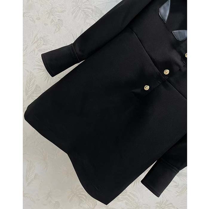 Louis Vuitton Women LV Technical Gabardine Shirt Dress Polyester Black Regular Fit (15)