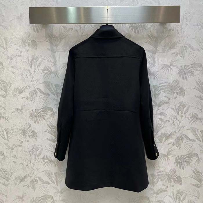 Louis Vuitton Women LV Technical Gabardine Shirt Dress Polyester Black Regular Fit (2)