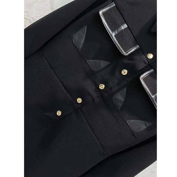Louis Vuitton Women LV Technical Gabardine Shirt Dress Polyester Black Regular Fit (6)
