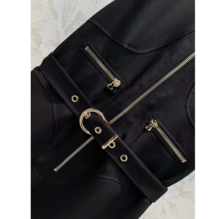 Louis Vuitton Women LV Utility Zipper Dress Wool Cotton Black Fitted (10)
